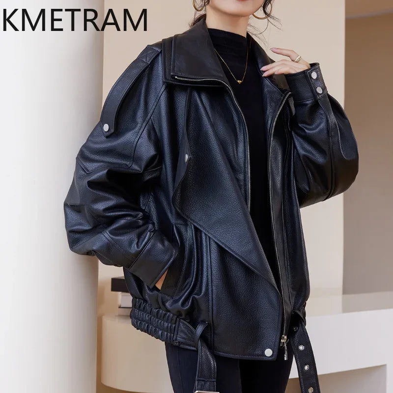 100% Sheepskin Real Leather Jacket Women Winter Clothes Cropped Motorcycle Jackets High Quality Outerwears 2024 дубленка женская