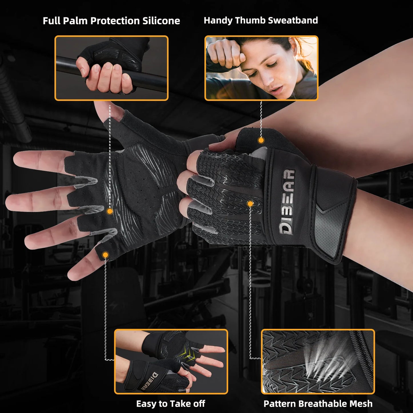 Gym Weight Lifting Gloves Fitness Outdoor Body Building Training Sports Exercise Cycling Anti Slip Workout Gloves for Men Women