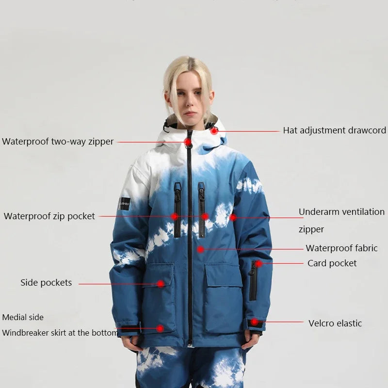 Winter New Skiing Jackets Thickened Warm Winter Clothes Outdoor Sport Waterproof Jackets Loose Couple Snow Coats Snowboard Tops