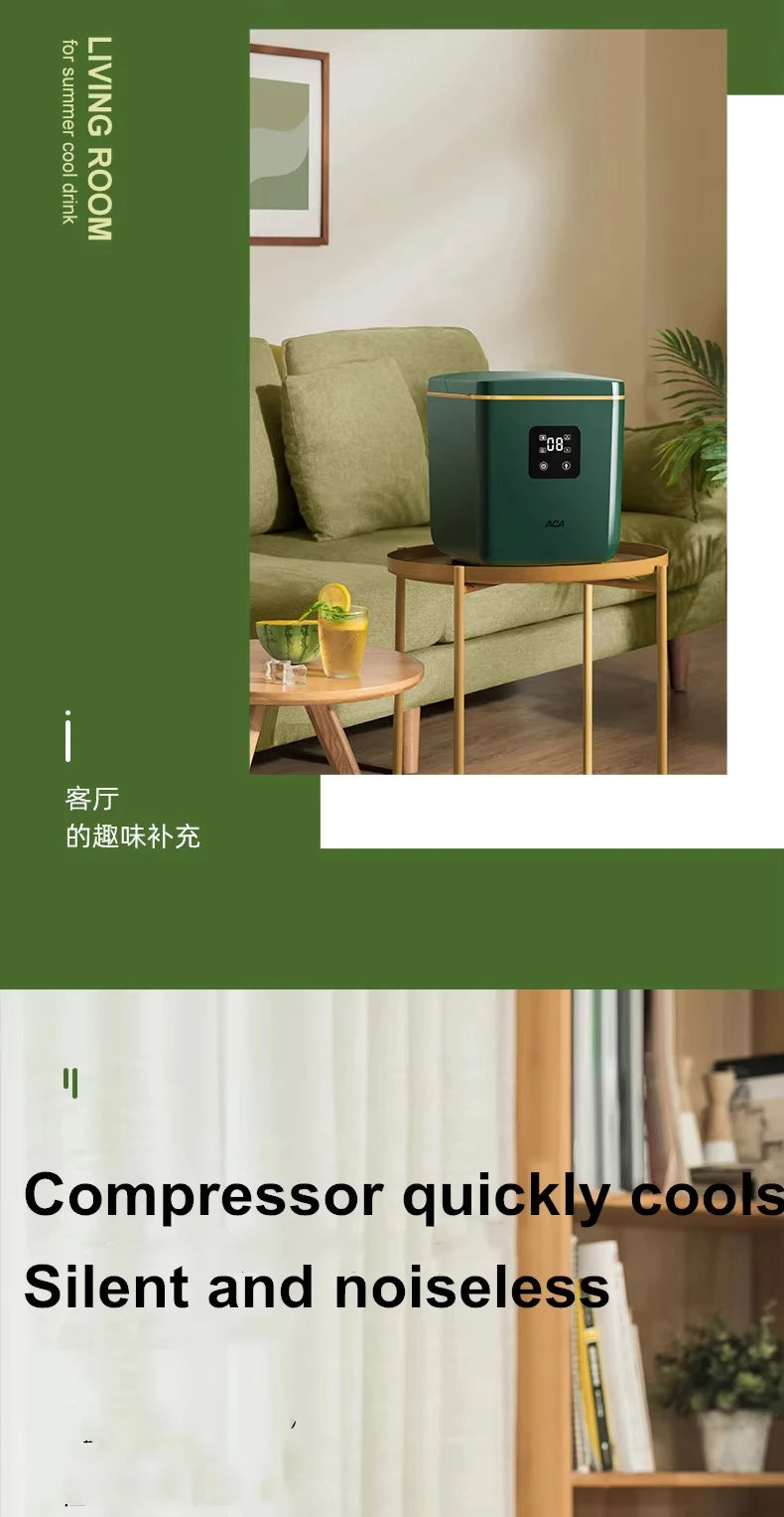 160W Mini Ice Maker - Automatic Home & Commercial Use, Fast Ice Making, Stainless Steel, Easy Clean, for Tea Shop & Bar