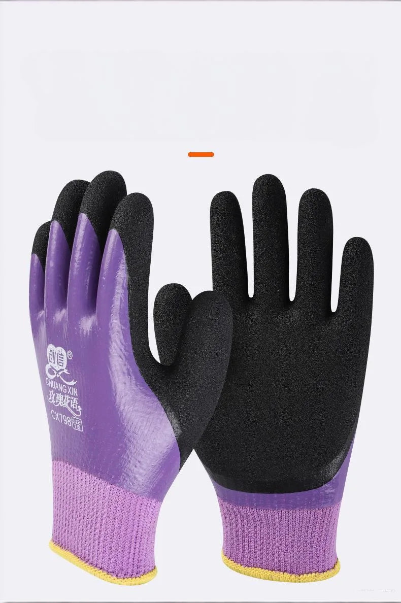 Women's Mittens Winter Thermal Work Gloves Anti-Slip Waterproof Latex Coated Warm Gloves For Garden Fishing Work Safety Gloves