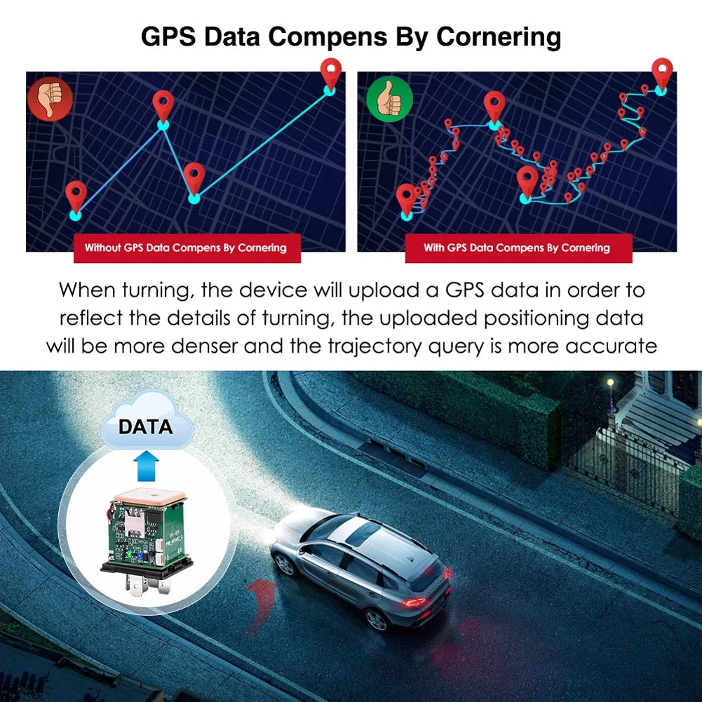 Car Relay GPS Tracker ACC Motorcycle Anti-theft Device Status Alarm GPS Positioner GNSS LBS Vehicle Positioning Device Sensitive