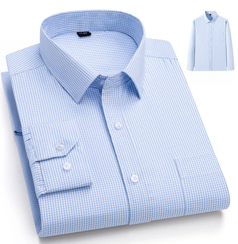 New in shirt elegants cotton long-sleeve shirts for men slim fit Casual plain shirt plaid designer tops soft houndstooth clothes