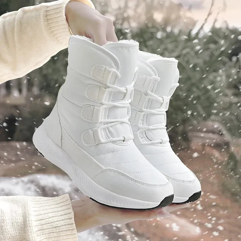 2026 Women's Shoes Winter Fashion Ankle Boots Women Keep Warm Female Lace Up Waterproof Boots Ankle Shoes Street Nurse Boots
