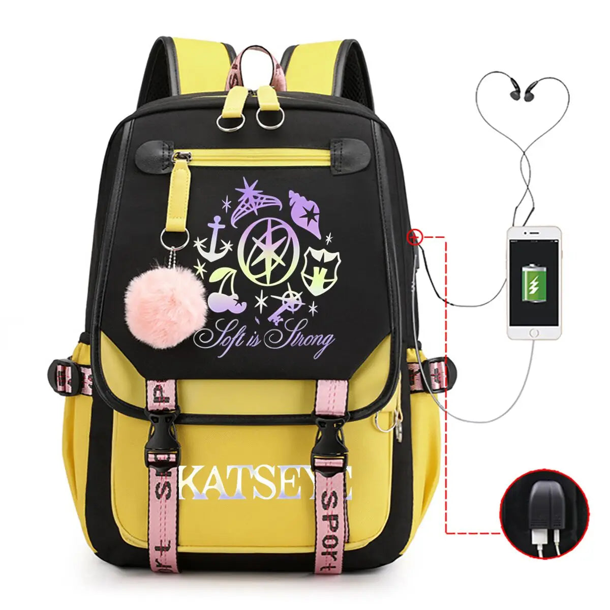 Trendy Girl Group School Bags for Students Girls Large Capacity Travel Book Bag Usb Charging Laptop Backpack Children Backpacks