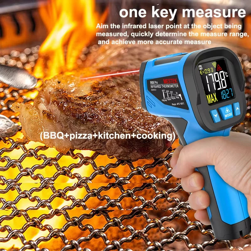 Infrared Thermometer 600~800°C Kitchen Digital Laser Temperature Meter Non-contact Pyrometer Food BBQ Heat meter Thermal imager