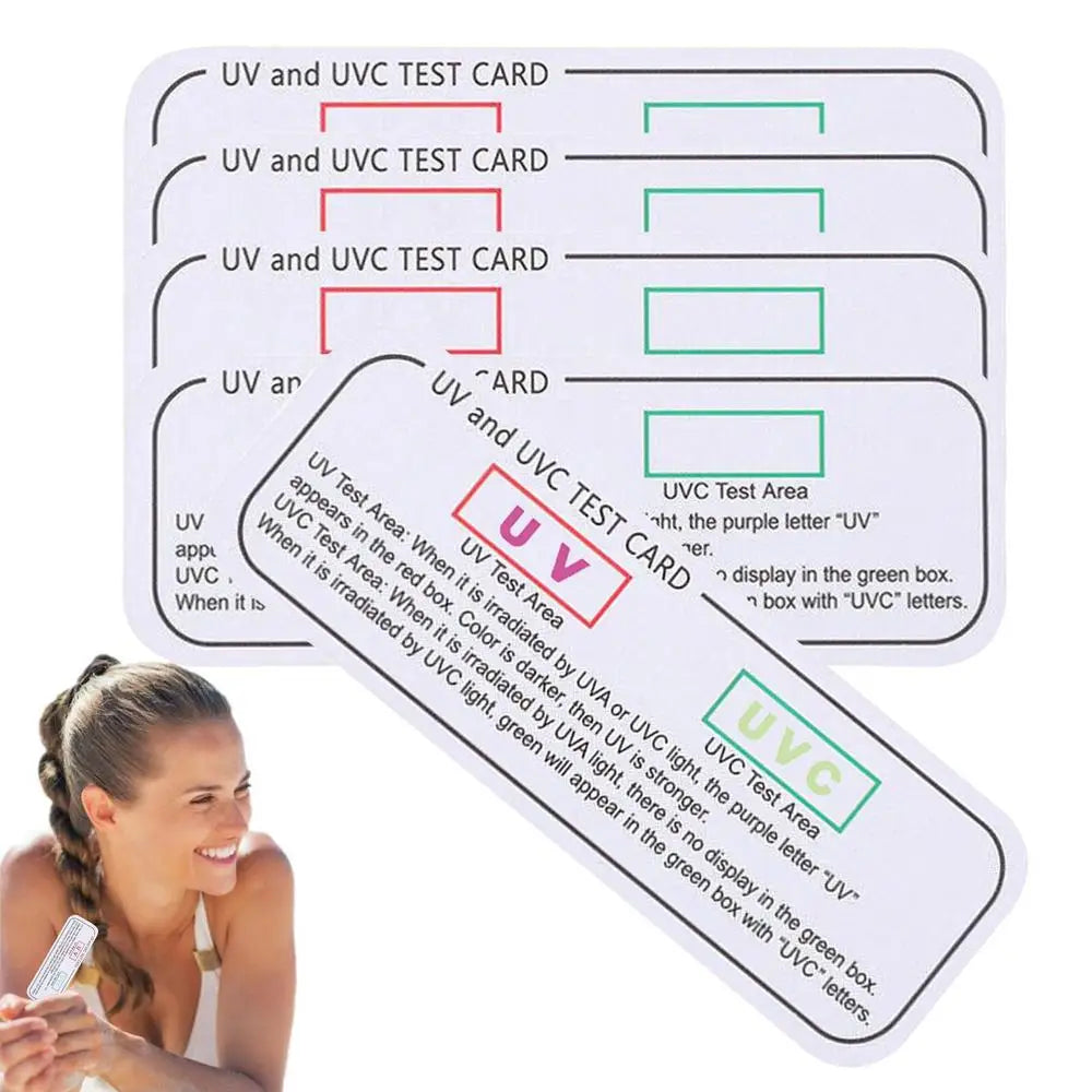 5 Pcs UVA UVC Test Cards White Light Ultra-violet Test Cards Light Wavelength Indicator Cards UV Intensity Tester Accessories