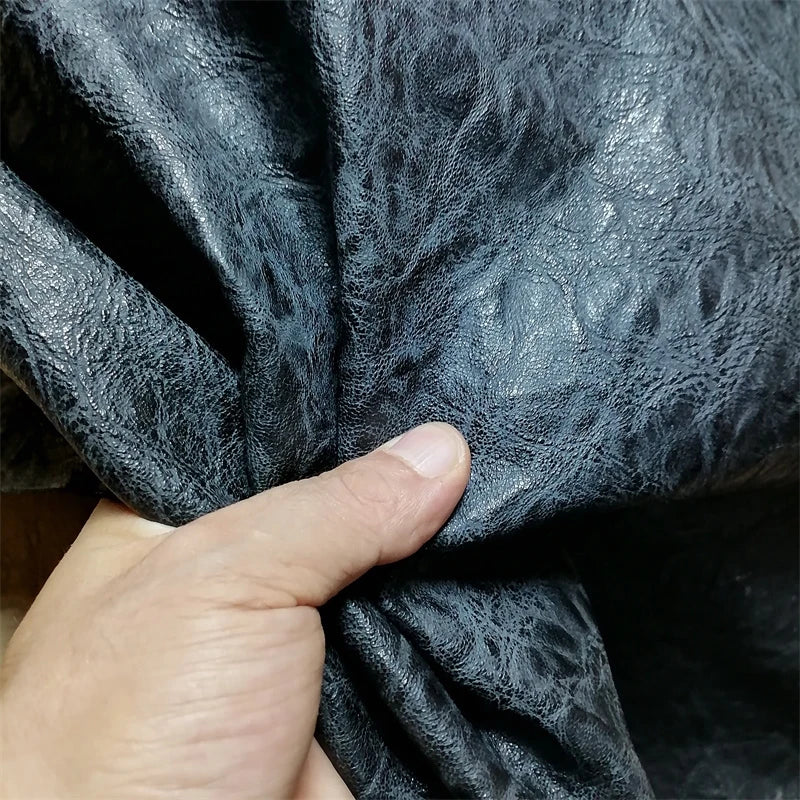 0.7/0.9mm Black Vegetable-Tanned Sheepskin. Top-Grain Leather. Genuine Leather Fabric. DIY Hand For Shoes.Bag. A Whole Sheepskin