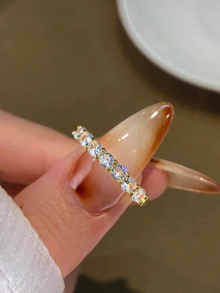 925 Sterling Silver Round Zircon Shiny Gorgeous Rings For Women Engagement Wedding High Quality Fine Jewelry
