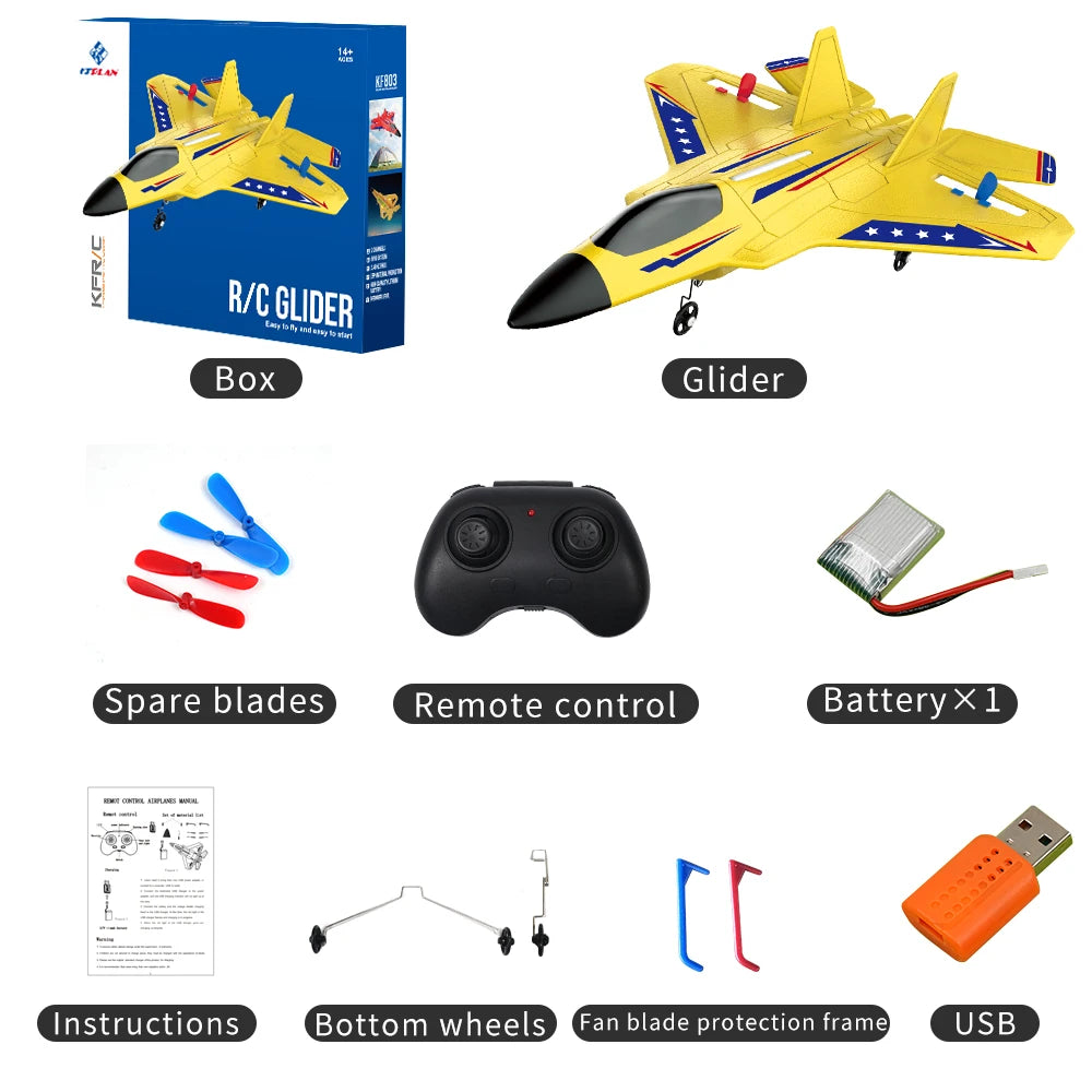 RC Plane KF803 2.4G With LED Lights RC Flying Model Glider RC Vertical Plane EPP Foam Toy Airplane Gifts For Kids