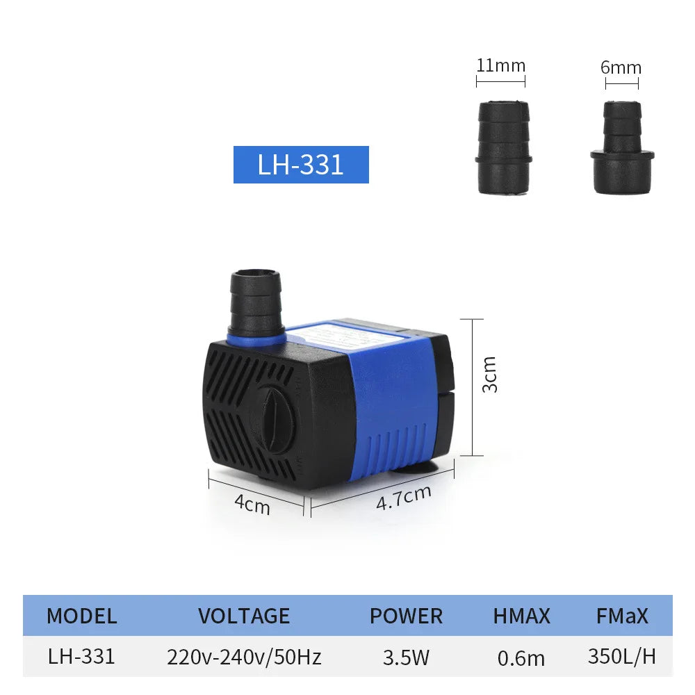 Multifunctional Submersible Pump Silent Small Water Pump Suitable  Aquariums Fish Tanks Rockeries Filtration Cycles Water Pumps