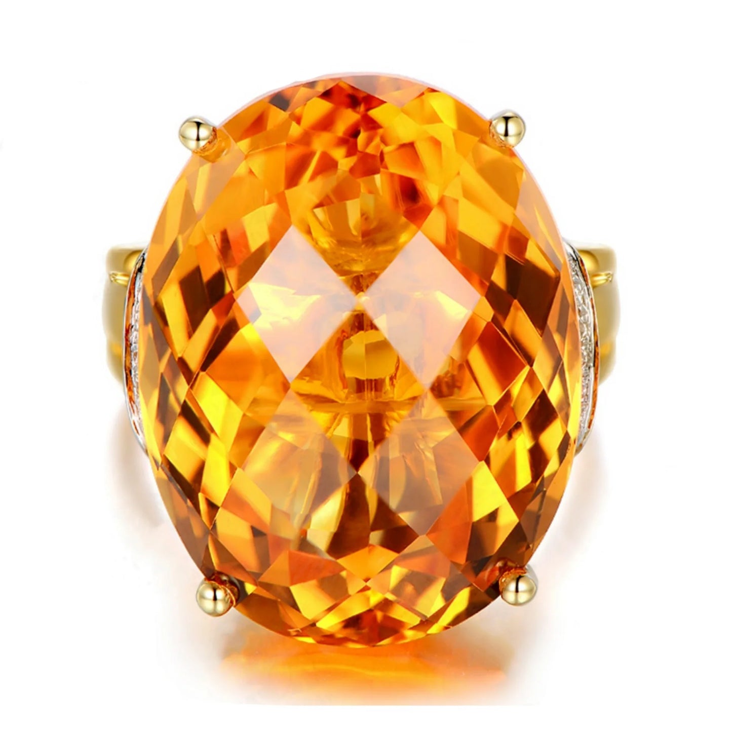 sterling silver 925 Citrine Ring with Yellow Crystal: Elegant Handmade Jewelry Gift for Women, Birthdays & Anniversaries