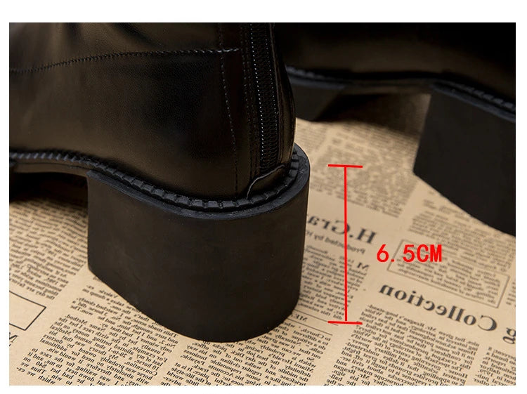 High Heel Women Ankle Boots Fashion High Quality Platform Shoes for Women British Style Brown Boot Comfor Women Waterproof Boots