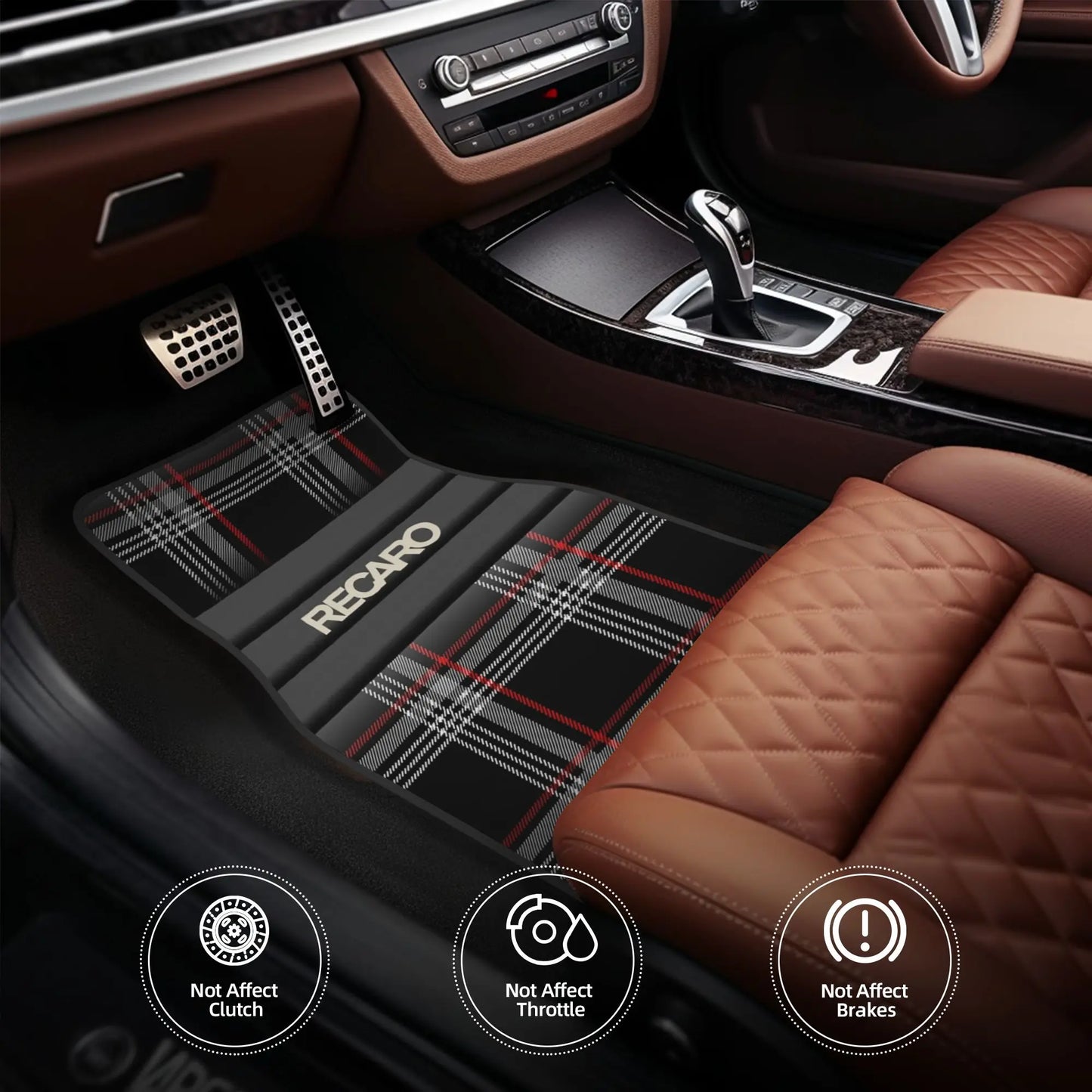 Crystal Velvet Car Floor Mats 4 Pcs Non-Slip Carpets Rugs Recaros  Universal Car Front Rear Carpets Foot Mats