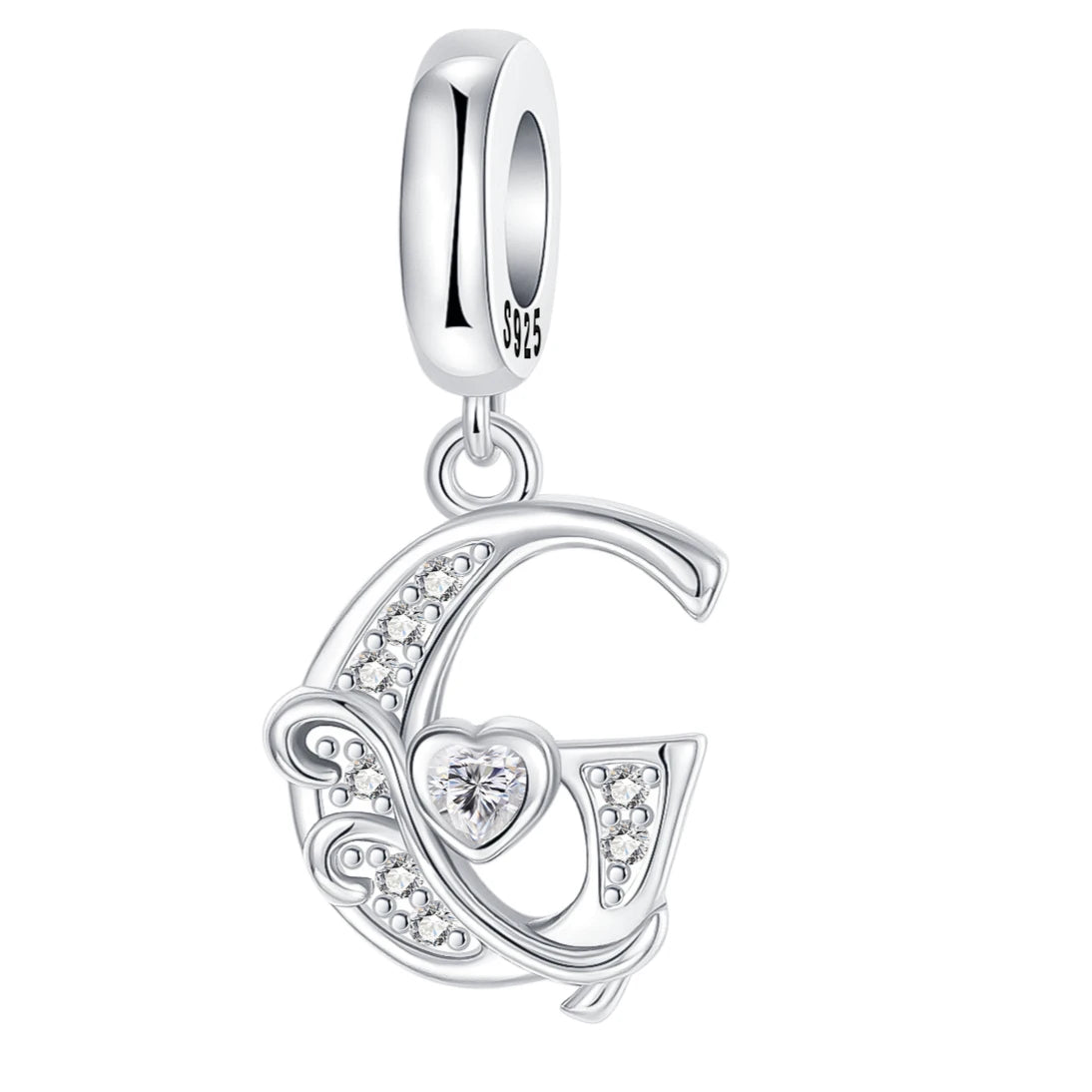 925 Sterling Silver  A-Z 26 English Letters Retro Fashion Pendant Fit Original Bracelet Charm Beads Necklace Diy Female Jewelry
