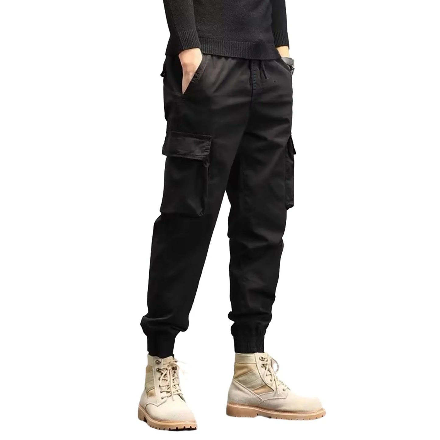 Cargo Pants for Mens Elastic Casual Trousers Zipper Multi Pocket Joggers Male Trousers Work Pants Jogging Pants