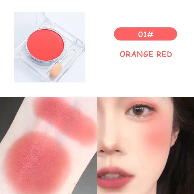 Monochrome blush Matte Natural Cheek Color Brightening Face Waterproof Facial Contouring Makeup Blush Powder Soft Makeup