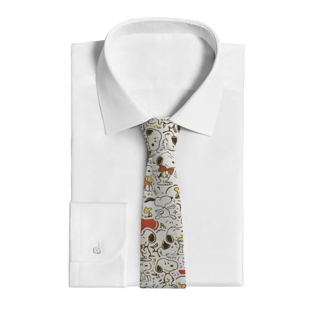 Snoopys & Woodstock Smile Giggle Laugh Neckties Silk 8 cm Neck Tie for Mens Shirt Accessories Cravat Wedding Accessories Office