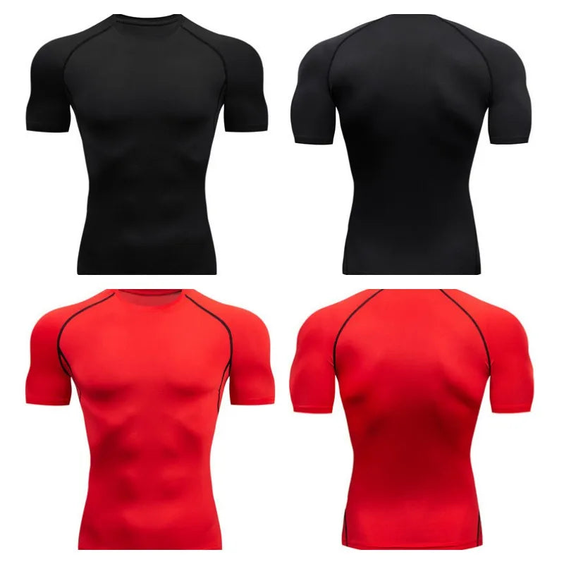 Summer Oversized Tops Men Short Sleeve Compression t-Shirt Quick Dry Bodybuilding Gym t Shirt Man Football Jerseys White t-Shirt