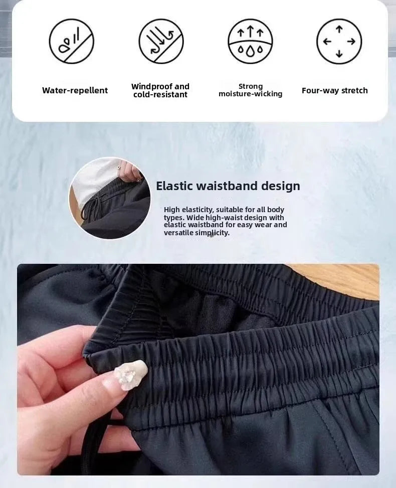 Men's Outdoor Casual Pants Thickened Fleece Lined Loose Fit Windproof Waterproof Winter Warm Cotton Trousers Straight Leg Jeans