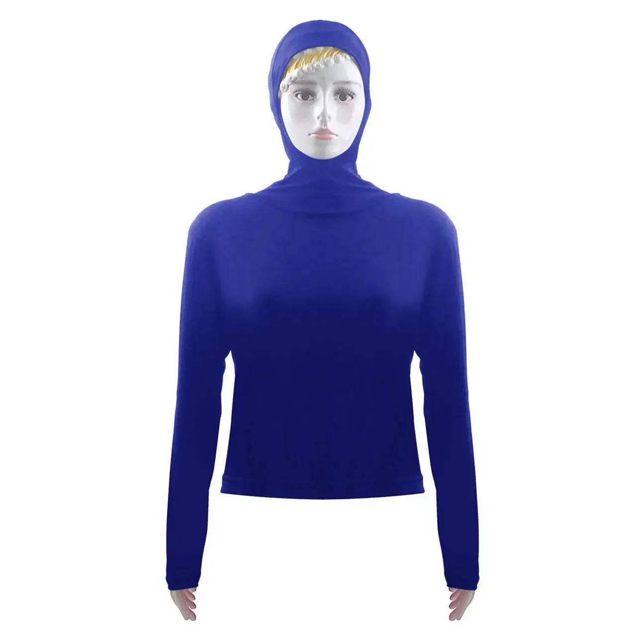 Summer Women Long Sleeve Hooded Top Shirt Sun Protection Tops Tee Stretch Swim Plain Hooded Pullover Tops Sunscreen Swim Wear