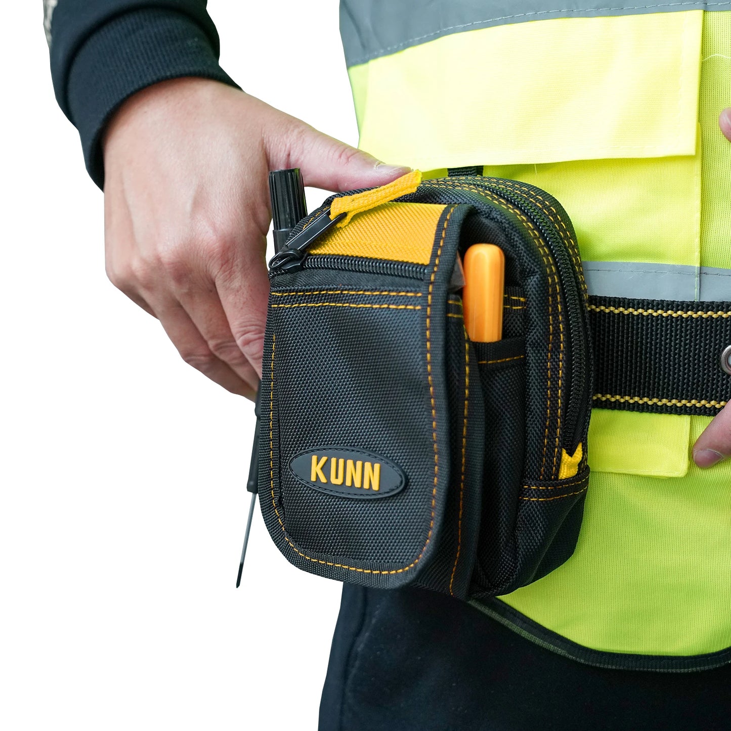 KUNN Tool Pouch Heavy Duty Electrician Accessory Pouches with Multi-Use Pocket for Tools,Cellphone