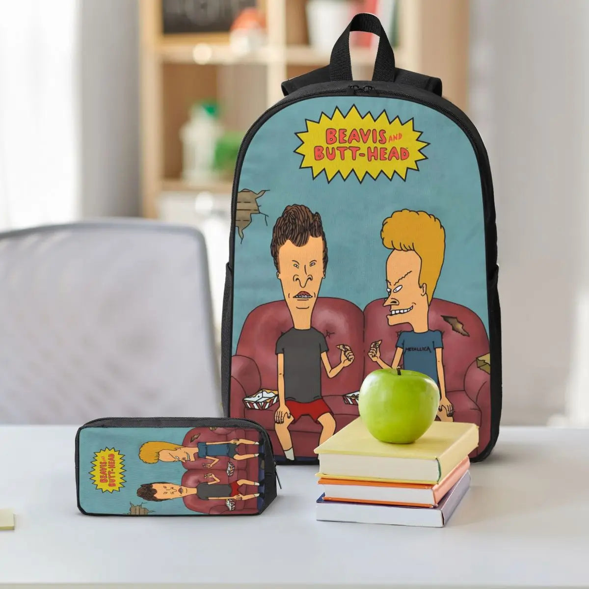 3Pcs Beavis And Butthead School bags Set for Children Pencil Boxes Backpack Sets with Lunch Box For School Students Daypack