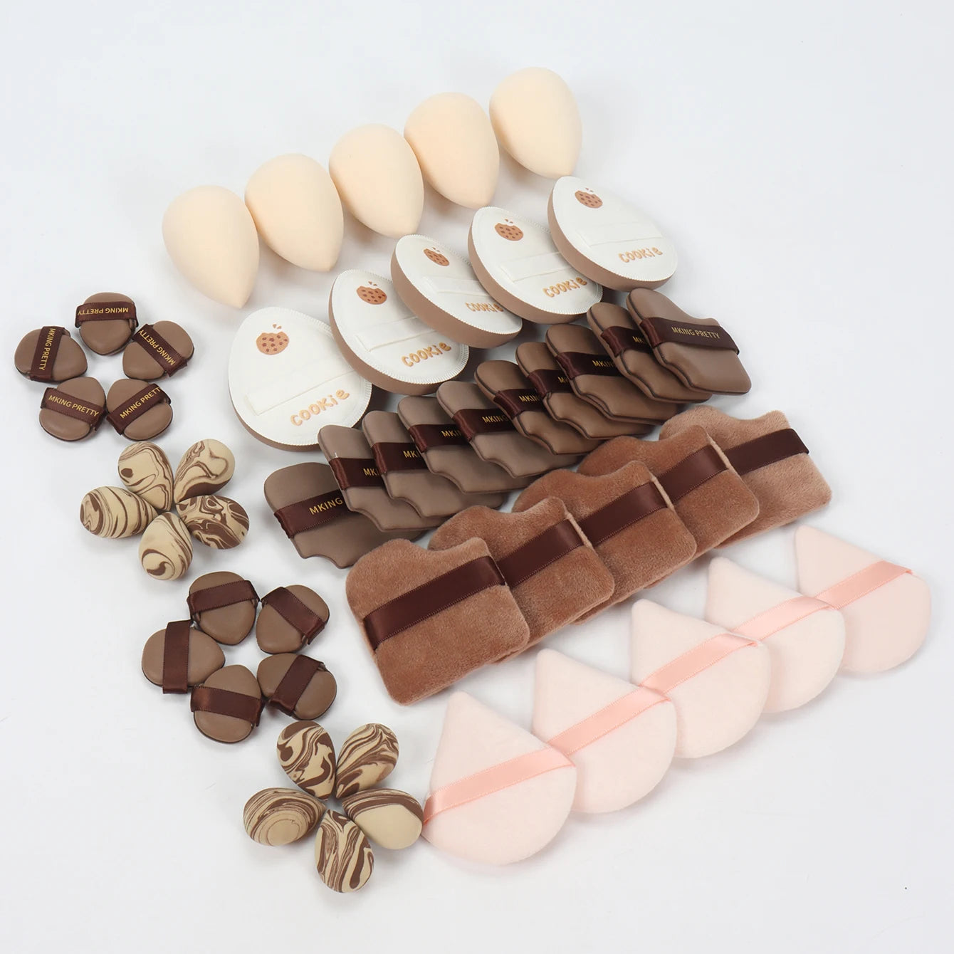 10/20/30/40/50-Piece Set of Multifunctional Makeup Tools, Expands When Exposed to Water, Suitable for All Skin Types