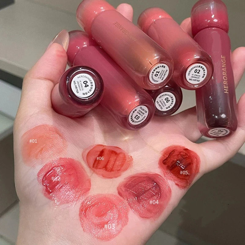 Smoked Grape Purple Red Lip Glaze Mirror Water Lip Gloss Moisturizing Liquid Lipstick Clear Tint Makeup Korean Women Cosmetics
