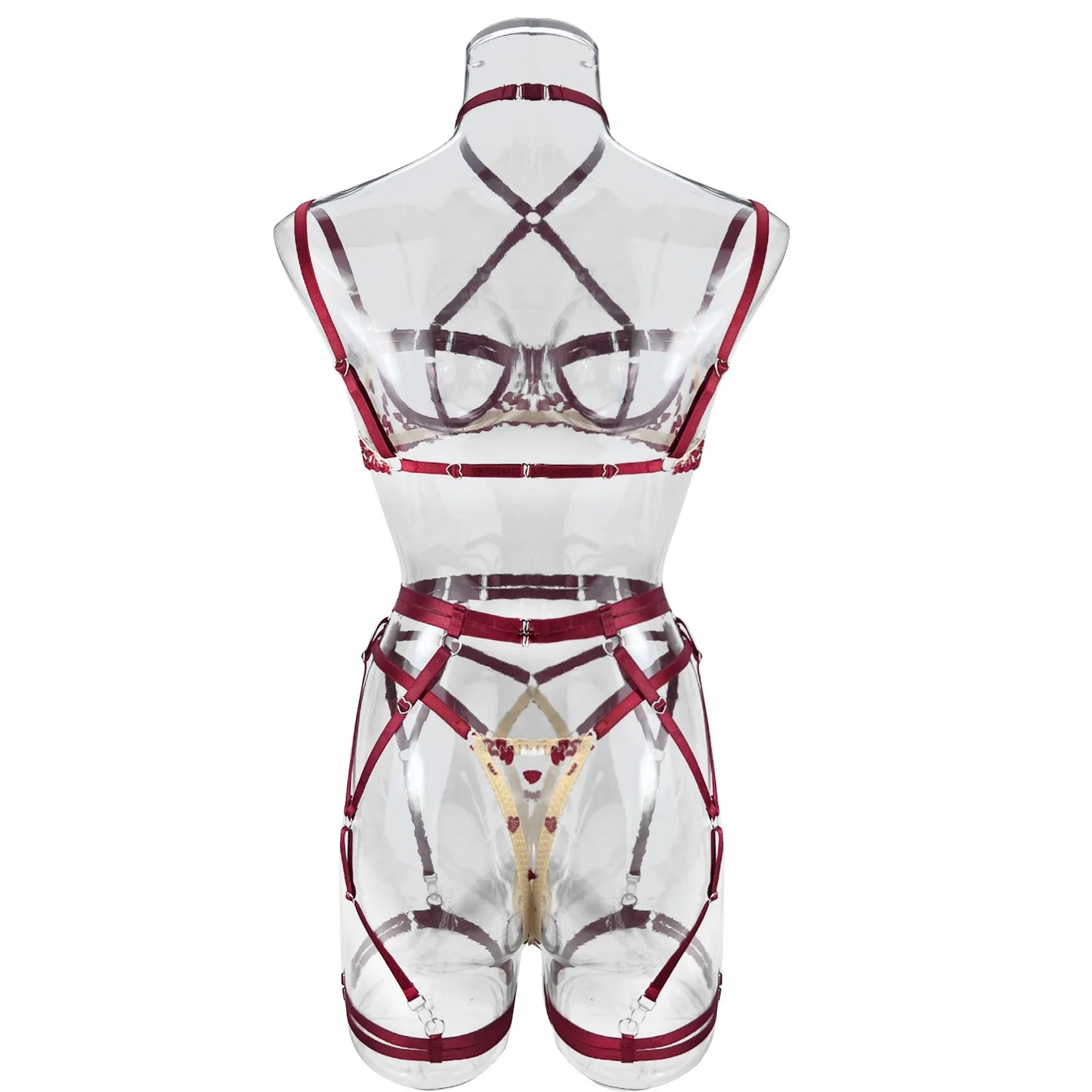 Lingerie Double color splicing strap complex heavy craft underwear 5-piece set Fantasy clothing sexy woman clogs xxx sexy set