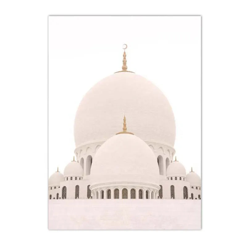 Islamic Wall Art Print Morocco Door Canvas Poster Pampas Grass Beige Flower Art Painting Mosque Posters Wall Pictures Home Decor