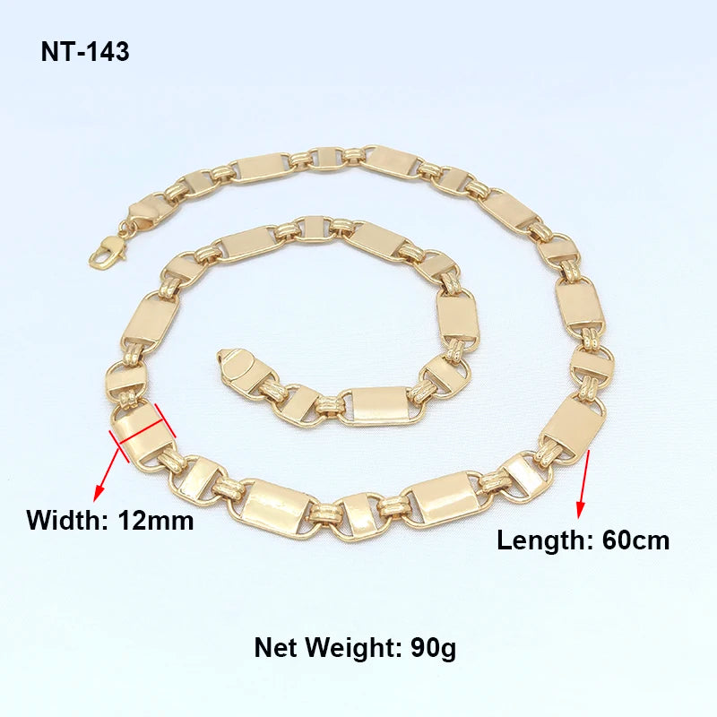 African Jewelry Big Set For Women Men Necklace Dubai Three Color Charm Bracelet Jewellery Xmas Daily Wear Party Gifts