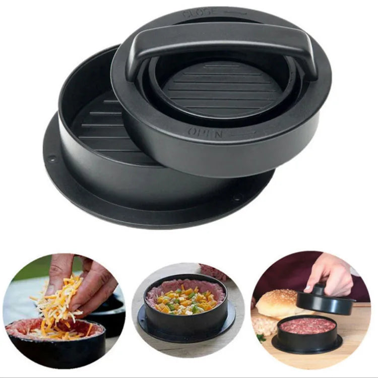 ABS Hamburger Press Meat Pie Press Stuffed Burger Mold Maker with Baking Paper Liners Patty Pastry Tools BBQ Kitchen Accessories