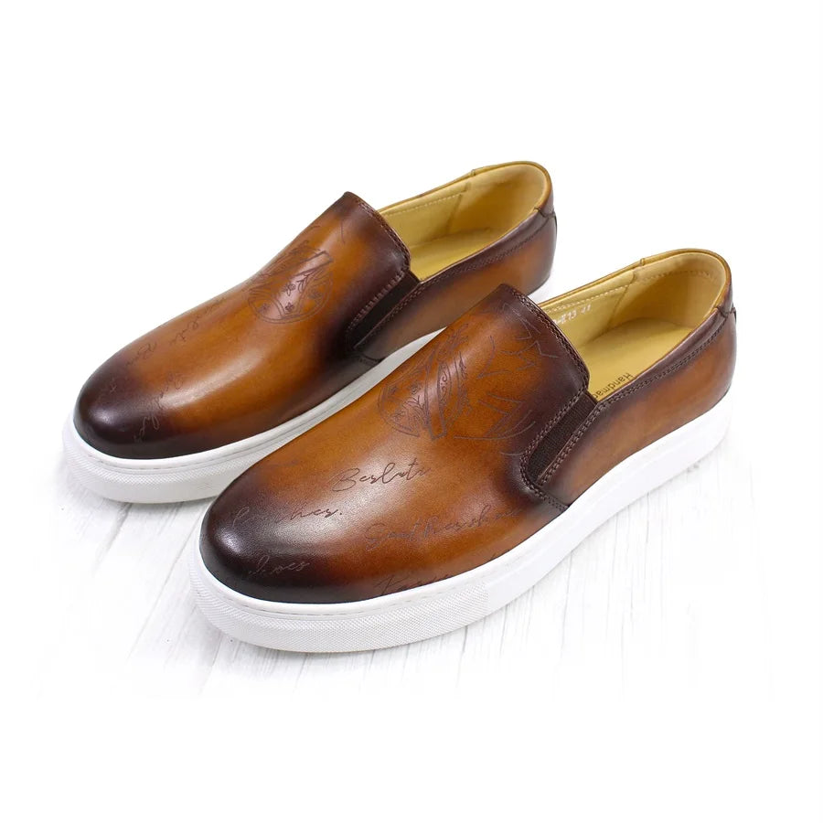 Genuine Leather Casual Men's Shoes High-grade Handmade Fashion Comfortable Leather Shoes Daily Dating Loafers Formal Party Shoes