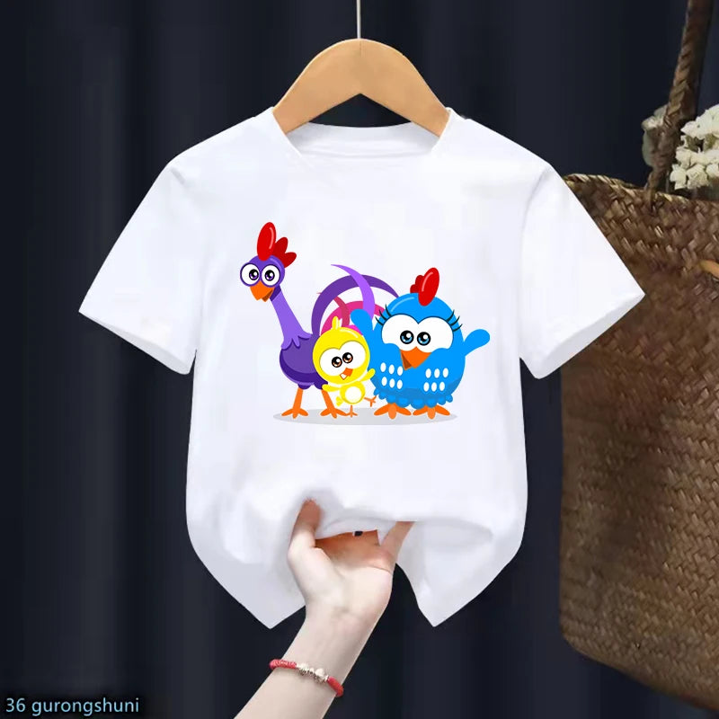 New Kids tshirt Cute Contos CláSsicos Com A Galinha Pintadinha Cartoon tshirt Summer Boys t-shirts Fashion Kawaii Girls t shirts