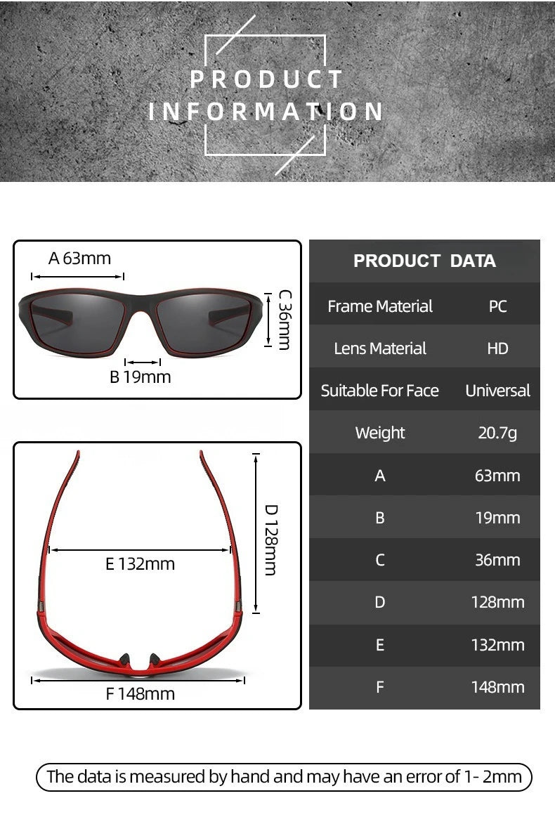 Luxury Polarized Men Driving Sunglasses Classic Retro Style Outdoor Sports Cycling Fishing Camping UV400 Protective Sun Glasses