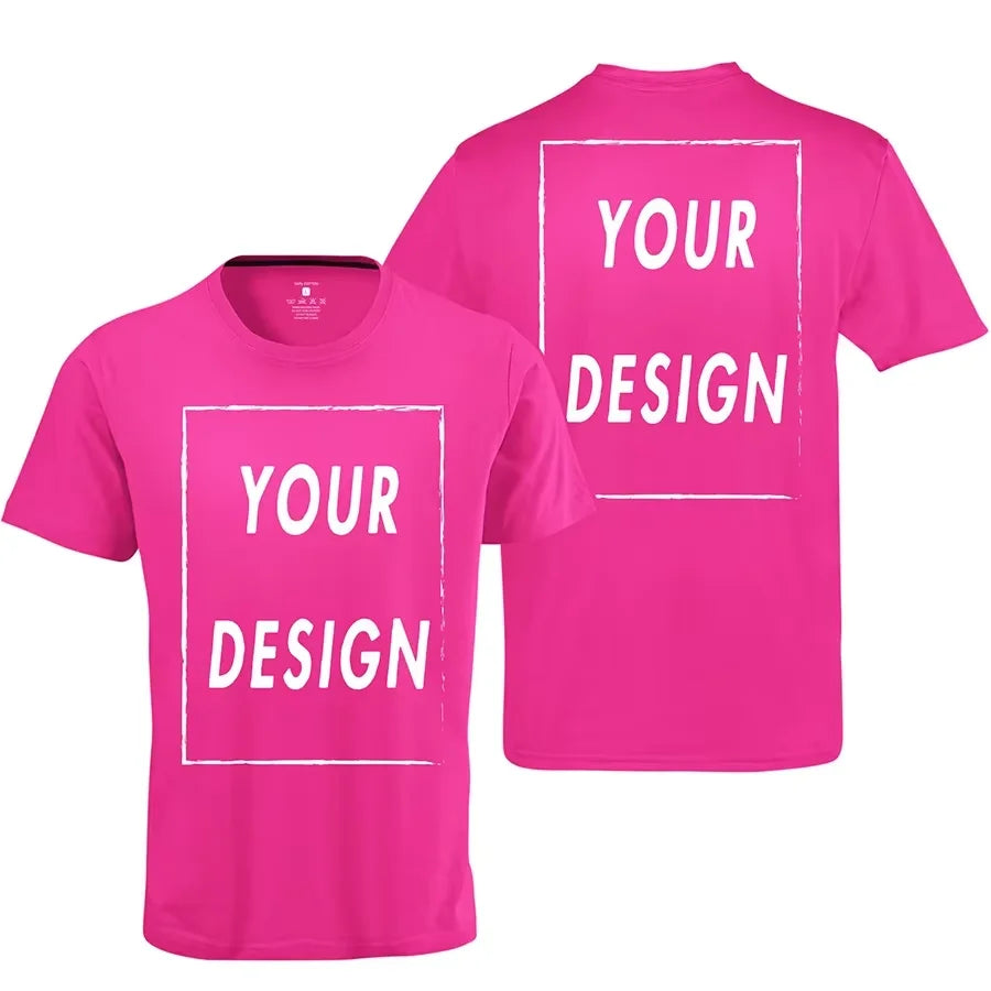 Summer 100% pure cotton T-shirt for men and women solid color round neck top customized team uniform personalized 3D printing