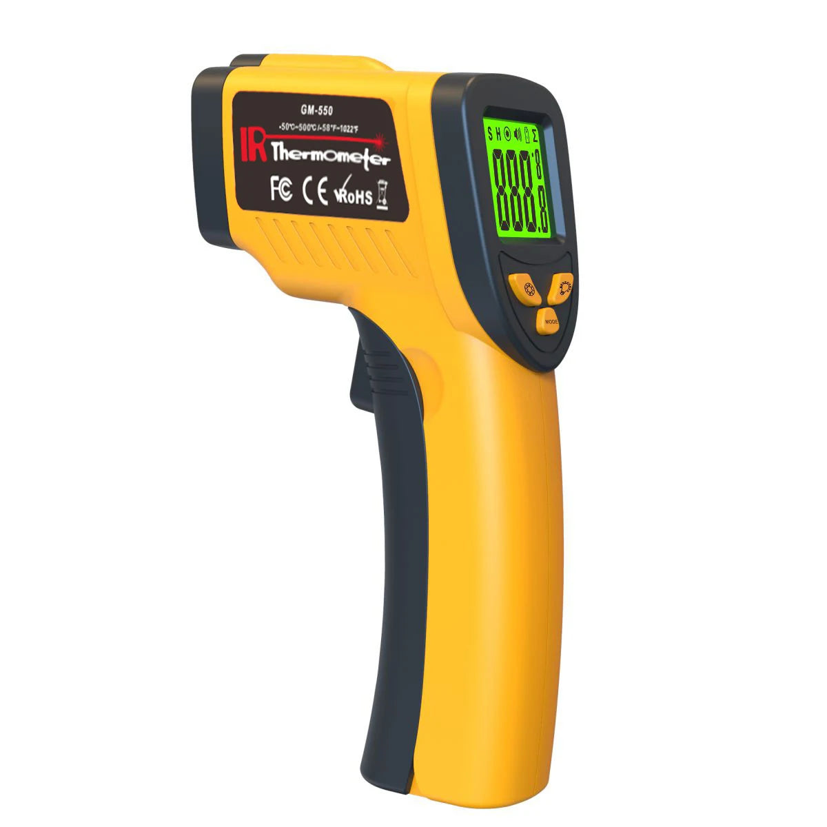 LAOLAU GM550 Infrared Thermometer Non-contact Laser Temperature Gun Handheld Temperature Sensor Handheld Digital Pyrometer 500°C