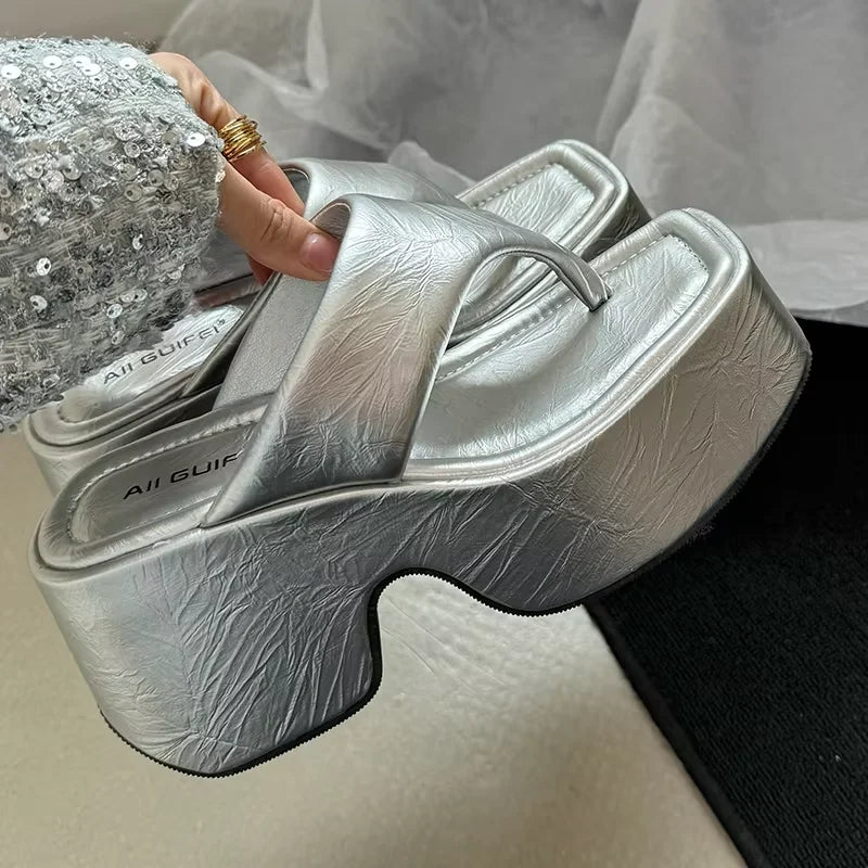 Pumps Flip Flops Slippers Shoes For Ladies New 2026 Female Footwear Platform Wedges Women Slippers Fashion Slides Heels  Shoes