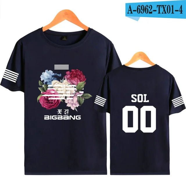 BIGBANG T Shirt Kpop G DRAGON T.O.P T Shirt Women Men Summer Short Sleeve Tee Korean Popular Fashion Gdragon Clothes For Fans