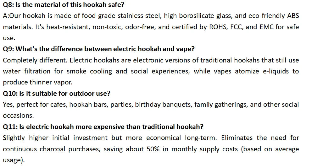 Portable Electric Hookah Lukah Shisha with LED Light Luxury Carbon-Free E-Hookah Set