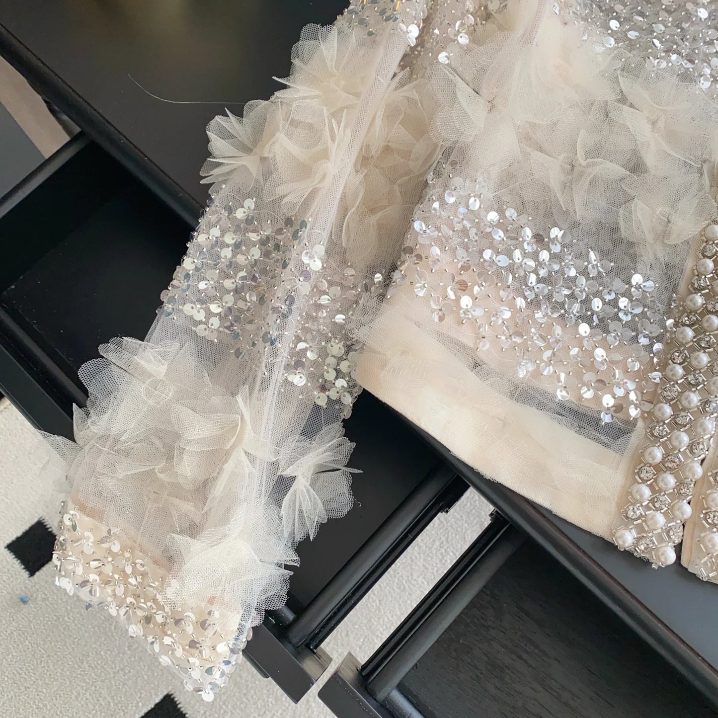 Diamonds Sequin Outerwears 3d Flower Chaquetas Spring Summer Ropa De Mujer Small Fragrance Jacket Fashion Woman Clothing