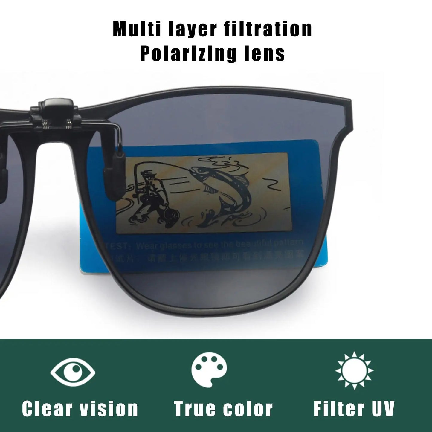 Polarized Clip On Sunglasses Men Women UV400 Anti Glare Sun Glasses for Driving Fishing Vintage Square Flip Up Glasses Eyewear
