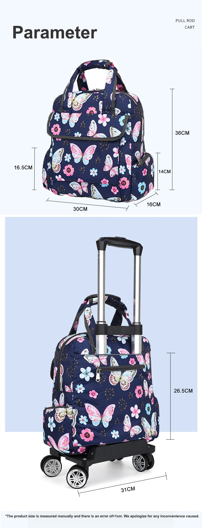 Large Capacity Tote Bags For Women Shoulder Side Bag Fashion Space Shopper Shopping Bags Cute Ladies Tote Trolley Bag Waterproof
