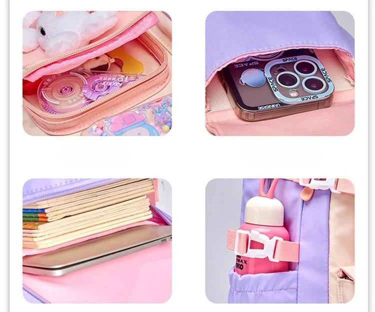 2026 Primary School Girls' Schoolbag Kawaii Lightweight Children's Bag Waterproof Bags Colorful Travel Backpack Mochilas Gifts