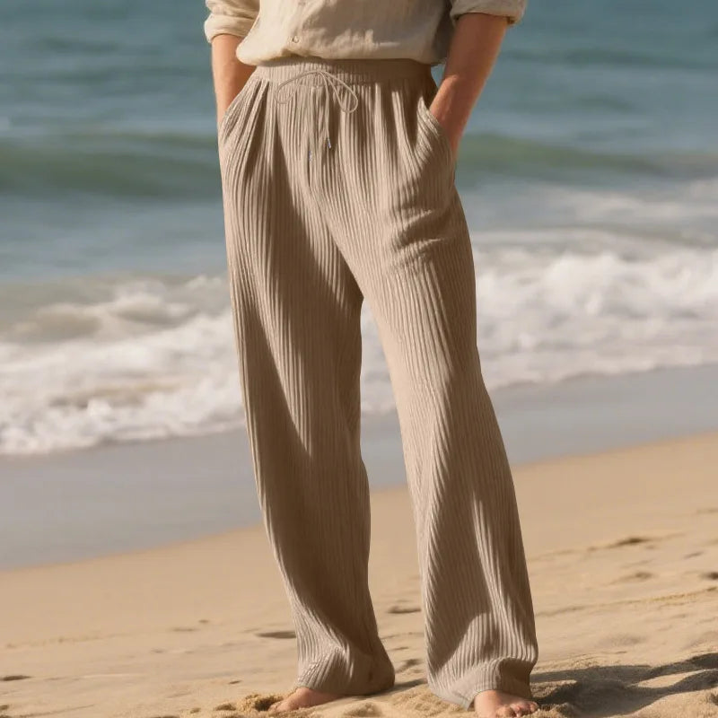 European and American Independent Station Men's Casual Trousers Loose Straight Pants Pit Strips Jacquard Wide Leg Pants