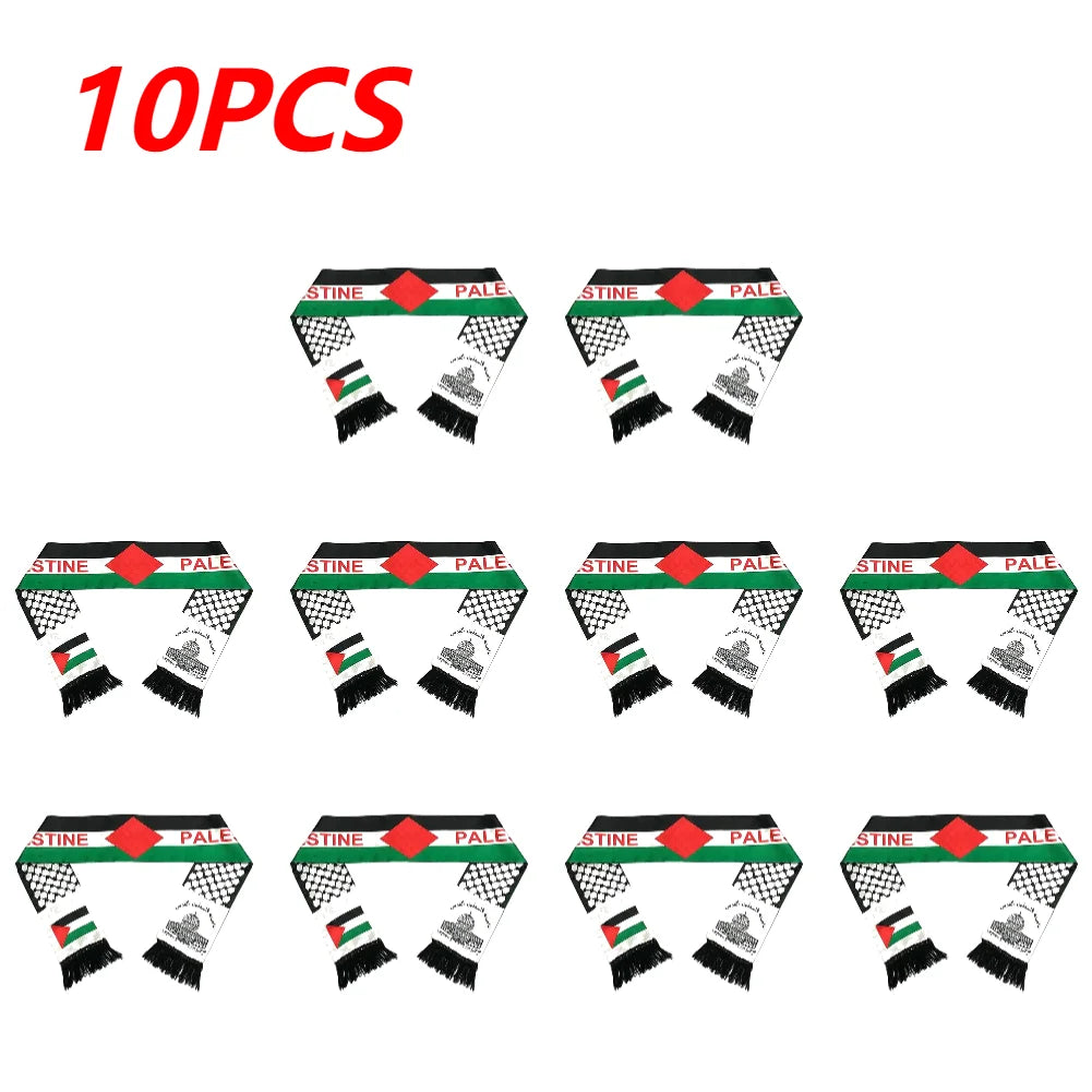 30-1PC Palestine Shawl Flag Scarf Palestine Scarf Printing Satin Palestinian Flag Scarf Palestinian National Day Scarves