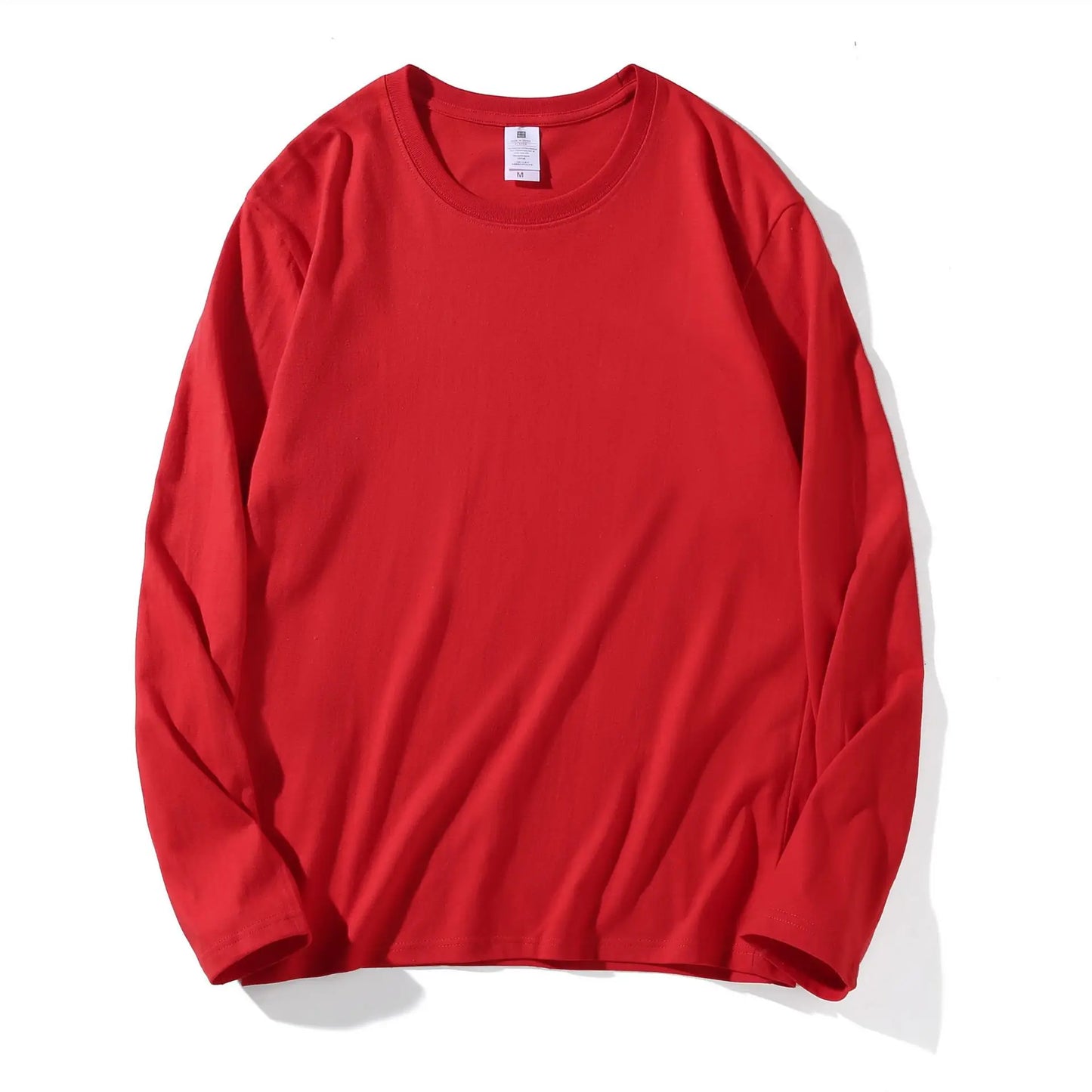 Cotton 100% Long-sleeved Men's T Shirt MRMT 2025 Brand New Round-collar Solid-color Men T-shirt for Male Tshirt Man Tops Tees