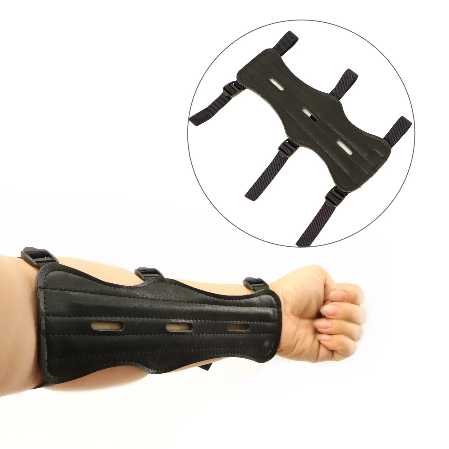 Archery Leather Protection Arm Guard,Safe Protect Sleeve,Adjustable Strap,Protective Gear,Accessories,Hunting,Shooting,Training
