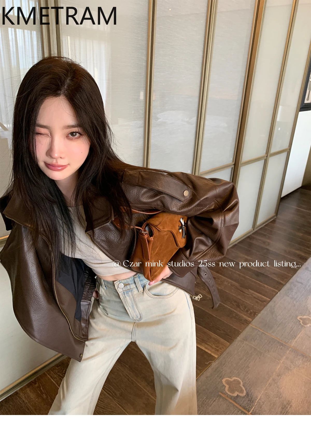 100% Real Sheepskin Jacket Woman Brown Biker Genuine Leather Jackets High Quality Outerwears Fall Clothes 2025 Women дубленка